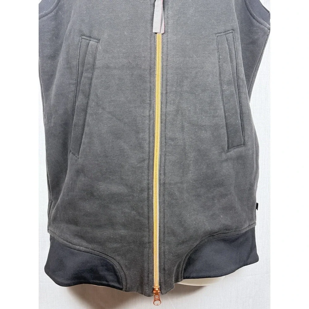 Lululemon‎ Departure Vest Black Fleece Full Copper Zip WOMEN SZ 8 Leopard Lined